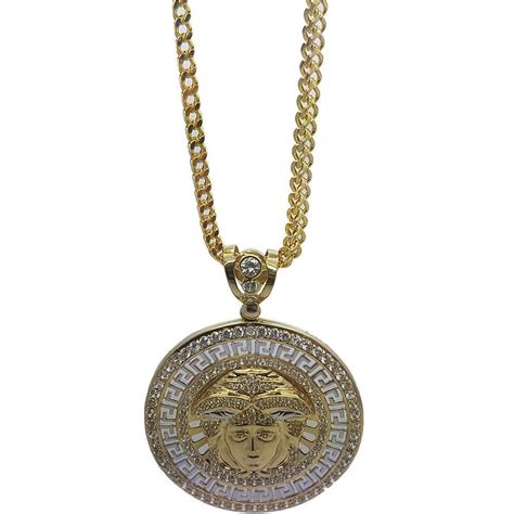 or 10kt versace chaine en or 10kt pour femme|10k Gold Pendant, Pendentif En Or.